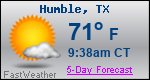 Weather Forecast for Humble, TX