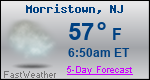 Weather Forecast for Morristown, NJ