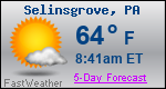 Weather Forecast for Selinsgrove, PA