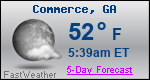 Weather Forecast for Commerce, GA