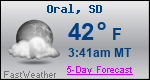 Weather Forecast for Oral, SD