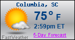 Weather Forecast for Columbia, SC