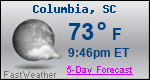 Weather Forecast for Columbia, SC