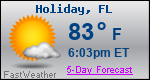 Weather Forecast for Holiday, FL