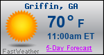 Weather Forecast for Griffin, GA