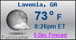 Weather Forecast for Lavonia, GA