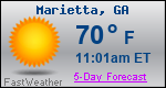 Weather Forecast for Marietta, GA