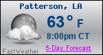 Weather Forecast for Patterson, LA