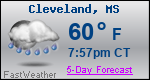 Weather Forecast for Cleveland, MS