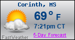 Weather Forecast for Corinth, MS
