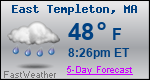 Weather Forecast for East Templeton, MA