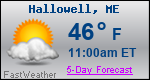 Weather Forecast for Hallowell, ME