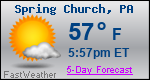 Weather Forecast for Spring Church, PA
