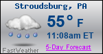 Weather Forecast for Stroudsburg, PA