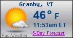 Weather Forecast for Granby, VT