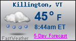 Weather Forecast for Killington, VT