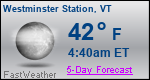Weather Forecast for Westminster Station, VT