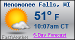 Weather Forecast for Menomonee Falls, WI