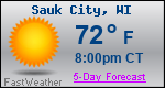 Weather Forecast for Sauk City, WI