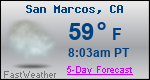 Weather Forecast for San Marcos, CA