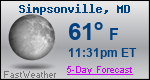 Weather Forecast for Simpsonville, MD