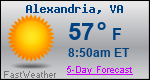 Weather Forecast for Alexandria, VA