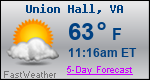 Weather Forecast for Union Hall, VA
