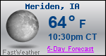 Weather Forecast for Meriden, IA