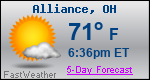 Weather Forecast for Alliance, OH