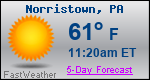 Weather Forecast for Norristown, PA