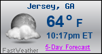 Weather Forecast for Jersey, GA