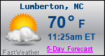 Weather Forecast for Lumberton, NC