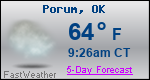 Weather Forecast for Porum, OK