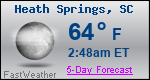 Weather Forecast for Heath Springs, SC