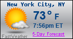 Weather Forecast for New York, NY