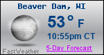Weather Forecast for Beaver Dam, WI