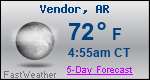 Weather Forecast for Vendor, AR