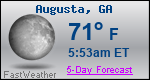 Weather Forecast for Augusta, GA