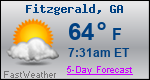 Weather Forecast for Fitzgerald, GA