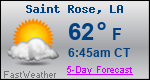 Weather Forecast for Saint Rose, LA