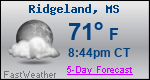 Weather Forecast for Ridgeland, MS