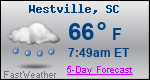 Weather Forecast for Westville, SC