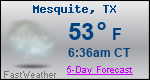 Weather Forecast for Mesquite, TX