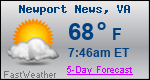 Weather Forecast for Newport News, VA