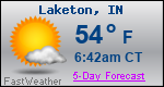 Weather Forecast for Laketon, IN