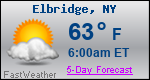 Weather Forecast for Elbridge, NY