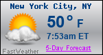Weather Forecast for New York, NY