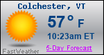 Weather Forecast for Colchester, VT