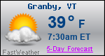 Weather Forecast for Granby, VT