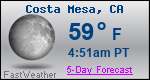 Weather Forecast for Costa Mesa, CA
